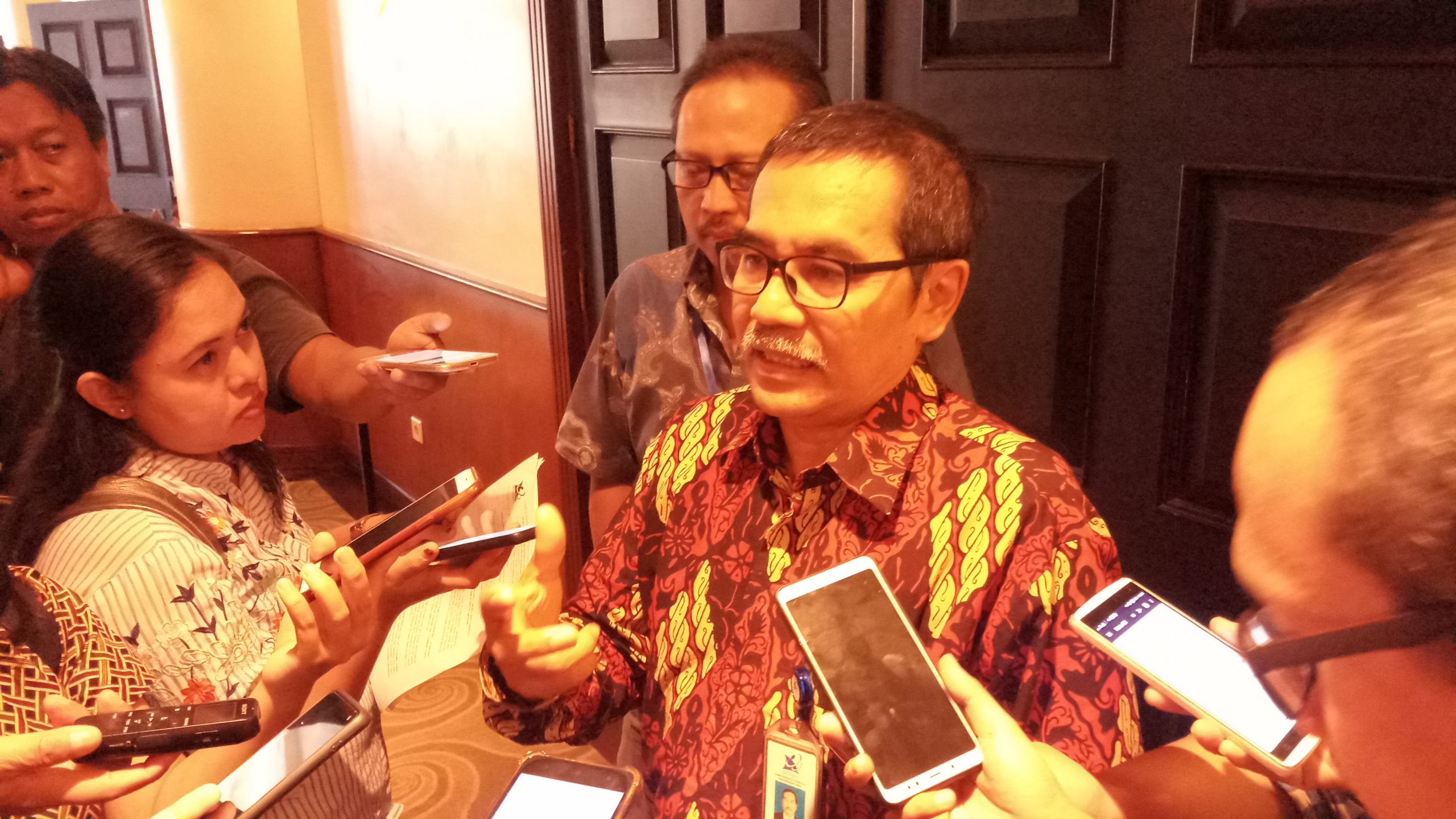 Direktur Jenderal Penguatan Riset dan Pengembangan Kemenristedikti, Muhammad Dimyati saat jumpa pers di Hotel Millennium, Jakarta, Jumat (8/3/2019) sore. (Foto: beritabatam.co/ Hamdi Putra)
