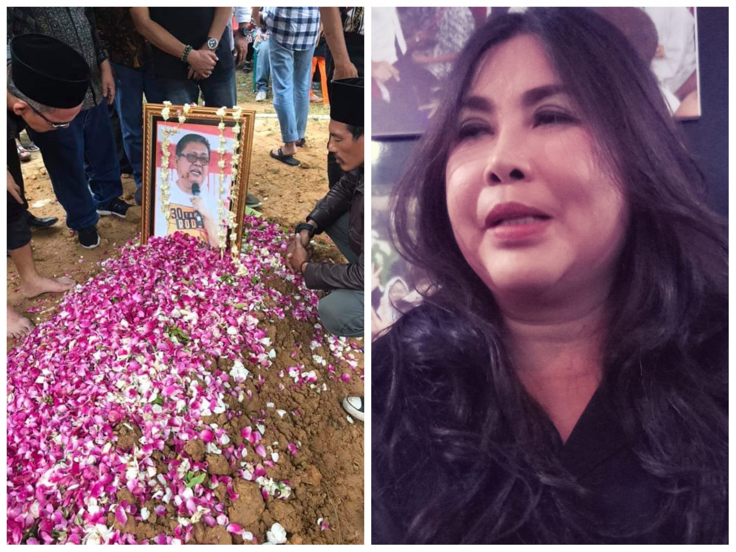Kolase foto makam Ketum Seknas Jokowi, Muhammad Yamin (kiri) dan Bendum Seknas Jokowi, Ismarilda (kanan).(Foto:  beritabatam.co/Hamdi Putra)