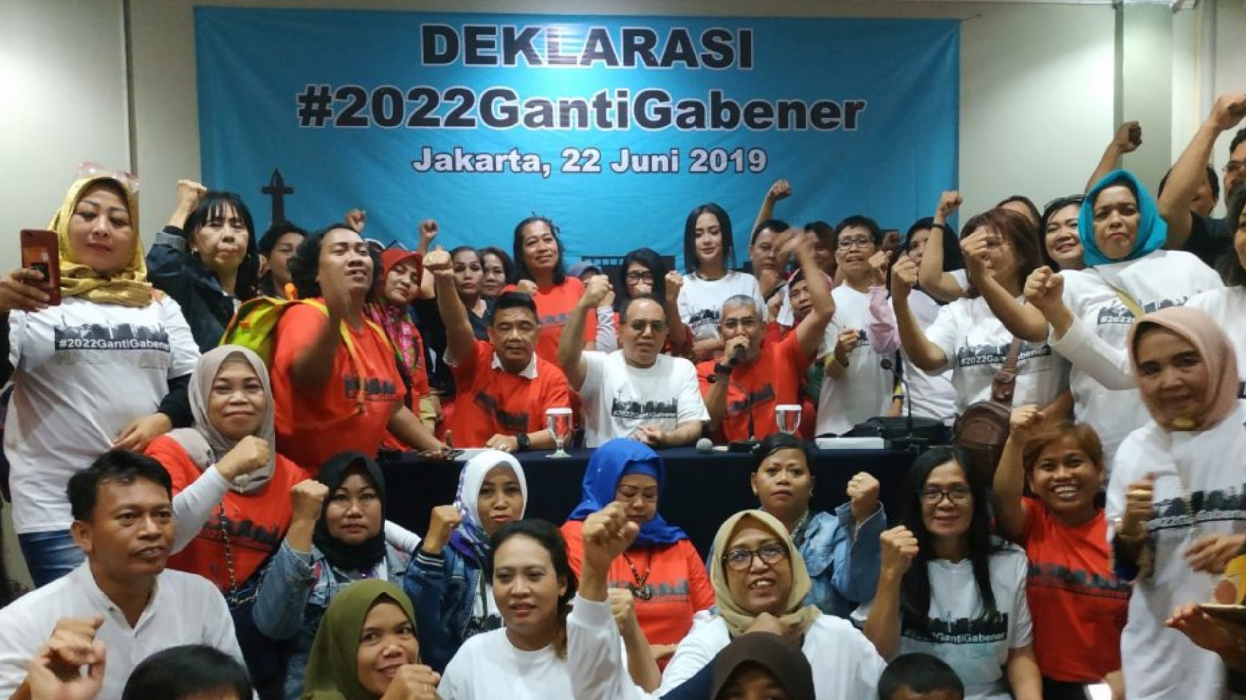 Deklarasi gerakan #2022GantiGabener di kawasan Menteng, Jakarta Pusat, Sabtu (22/6/2019). (Foto: beritabatam/ Hamdi Putra)
