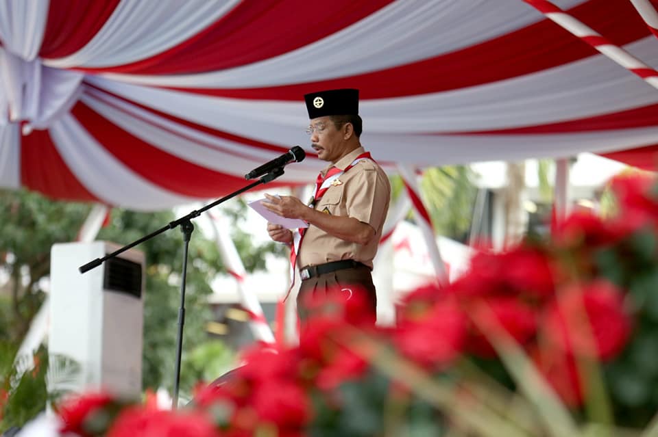 Upacara Peringatan Hari Pramuka ke-60 di Dataran Engku Putri, Rabu (18/06/21)
Foto : MCB