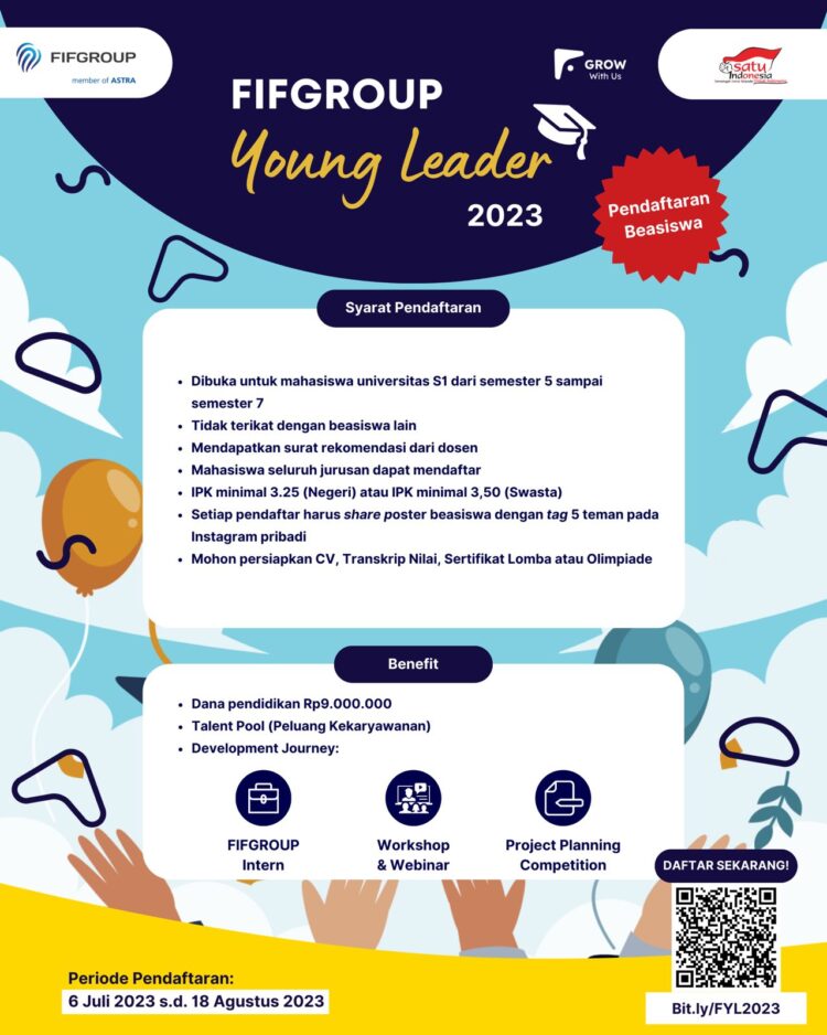 Beasiswa FIFGROUP Hadir bagi Mahasiswa se-Indonesia Foto: FIF
