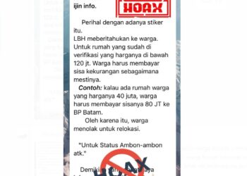 Beredar Pesan WA 'Bayar Selisih Harga Rumah', BP Batam Tegaskan Hoaks