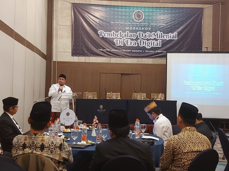 Ketua Umum Majelis Ulama Indonesia (MUI) Daerah Khusus Jakarta K.H Muhammad Faiz berharap Bidang Dakwah MUI Jakarta merespon era teknologi dan digitalisasi dalam berdakwah. Sebagaimana disampaikan saat menjadi Keynote Speaker dalam workshop yang diselenggarakan Bidang Dakwah MUI Jakarta, Selasa (03/09/24), Di Tavia Heritage Hotel, Jakarta Pusat.