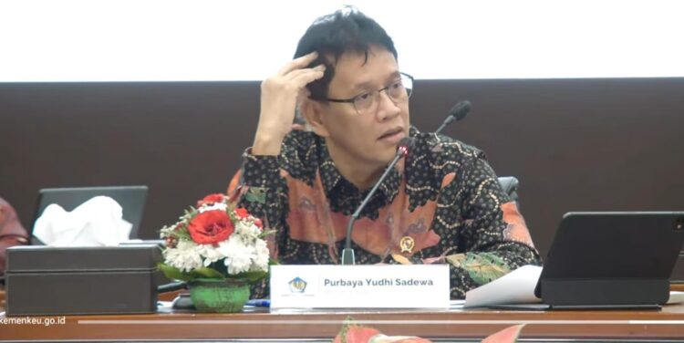 Menteri Keuangan, Purbaya Yudhi Sadewa saat Sidang Aduan Kanal Debottlenecking Satgas P2SP di Kantor Kementerian Keuangan RI, Jumat (13/3/26) (Foto: Tangkapan layar kanal YouTube Kementrian Keuangan RI)