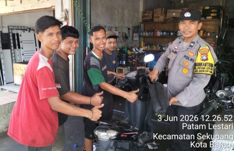 Polsek Sekupang terus menekan peredaran knalpot brong di wilayah hukumnya melalui pendekatan langsung ke pemilik bengkel. Pada Rabu, 3 Juni 2026
Foto: Polresta Barelang