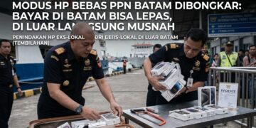 Kepala Bidang Kepatuhan dan Layanan Informasi Bea Cukai Batam, Setiawan Rosidi, membongkar modus penyelundupan handphone yang memanfaatkan fasilitas kawasan bebas Batam.
(26/06/26)
Foto: Istimewa/AI
