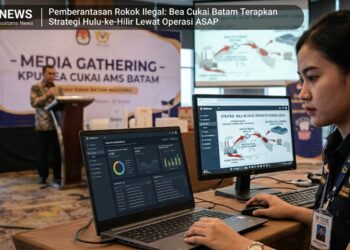 Kepala Bidang Kepatuhan dan Layanan Informasi Bea Cukai Batam, Setiawan Rosidi, menegaskan pengawasan rokok ilegal kini dilakukan menyeluruh dari hulu ke hilir. (26/06/26)
Foto: Media Gathering
