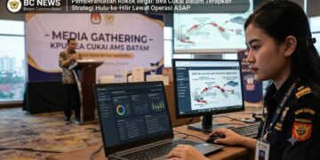 Kepala Bidang Kepatuhan dan Layanan Informasi Bea Cukai Batam, Setiawan Rosidi, menegaskan pengawasan rokok ilegal kini dilakukan menyeluruh dari hulu ke hilir. (26/06/26)
Foto: Media Gathering