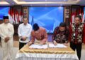 Penandatanganan Perjanjian Kerja Sama (PKS) antara Pemko Batam dan PT Bank Sumut yang dirangkaikan dengan penyerahan penghargaan hasil Penilaian Kesehatan Koperasi Tahun 2025 di Aula Engku Hamidah, Kantor Wali Kota Batam, Jumat (24/07/26).
Foto; mediacenterbatam