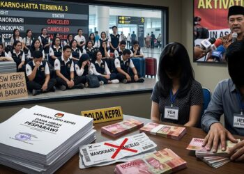Direktorat Reserse Kriminal Umum Polda Kepri resmi menetapkan dua orang sebagai tersangka dalam kasus dugaan penipuan dan penggelapan tiket penerbangan.
(10/07/26)
Foto: Ilustrasi AI