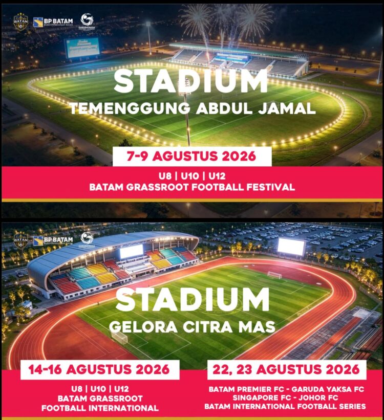 Kota Batam kembali dipercaya menjadi tuan rumah ajang sepak bola usia dini bertaraf internasional melalui Batam Prime International Grassroot Football Festival 2026.
Foto: BP Batam