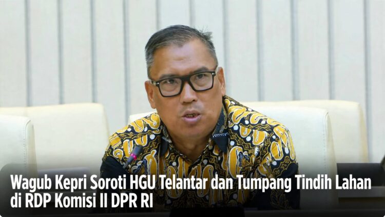 Dr. Nyanyang Haris Pratamura memaparkan kompleksitas persoalan agraria di Kepri dalam Rapat Kerja dan Rapat Dengar Pendapat RDP Pengelolaan Aset Pemerintah Daerah dan Aset BUMD dalam PAD bersama Komisi II DPR RI di Jakarta, Selasa (15/09/26).
Foto: Istimewa