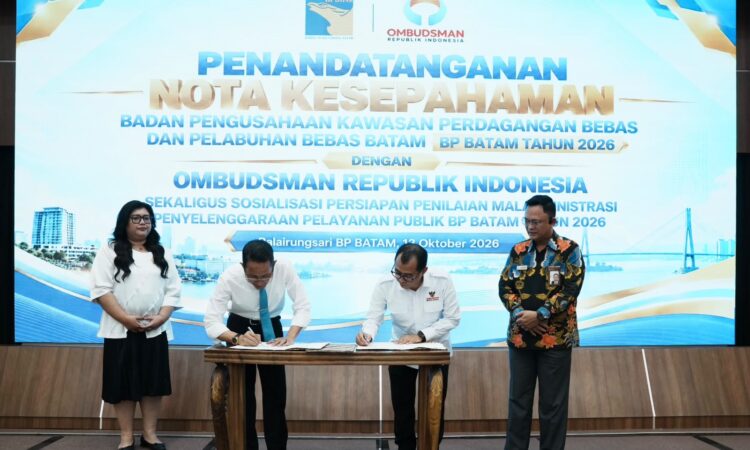 Kerja sama tersebut ditandai dengan penandatanganan Nota Kesepahaman (MoU) di Balairung Sari BP Batam, Selasa, 13 Oktober 2026.
Foto: BP Batam