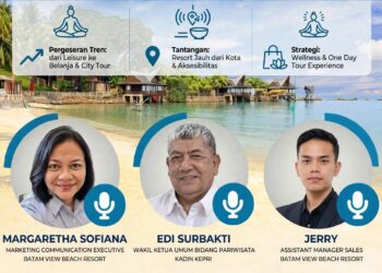 "Batam Menyapa" di RRI Batam yang mengangkat tema "Menakar Potensi dan Tantangan Industri Resort Masa Kini", Kamis (22/10/26).
Foto: bb
